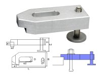 heigth-adjustable cast aluminum clamp M8x60x25x12