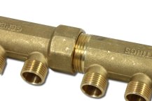 1" manifold with 4x 1/2" connections