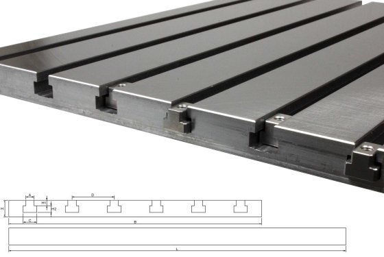 Steel T-slot plate 5030 (finely milled)