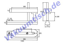 Aluminium T-slot extension for 10mm slots